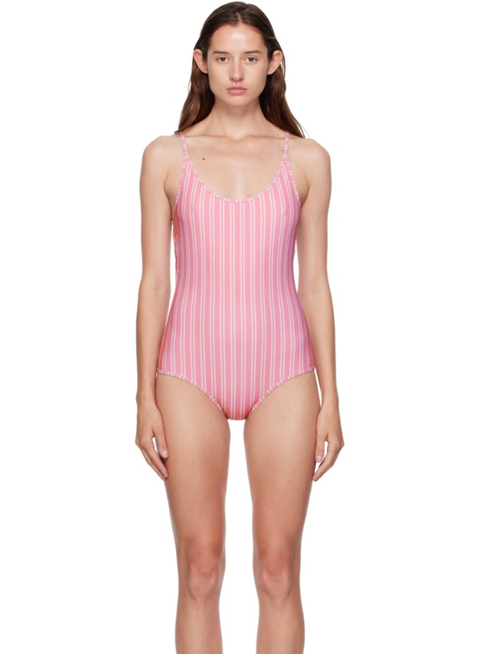 Bellini bikini pink striped one piece